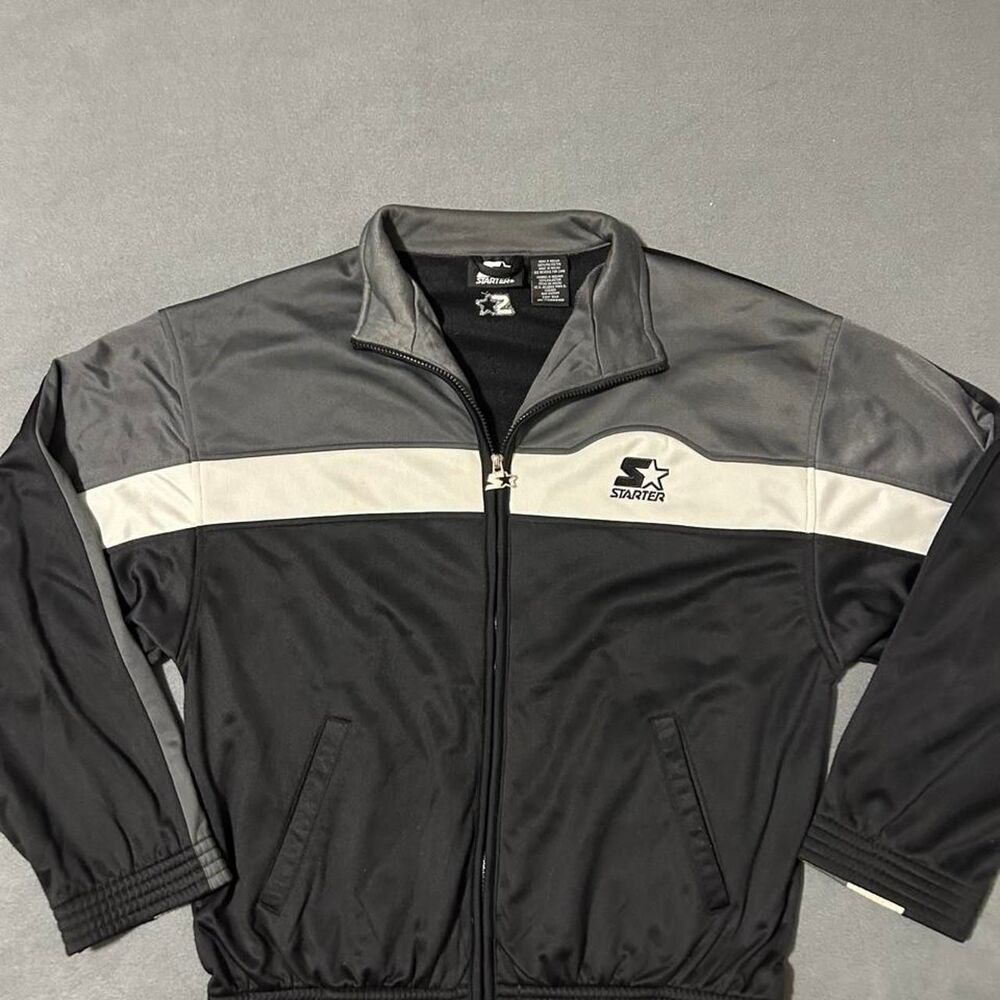 Starter Men's Grey and Black Jacket